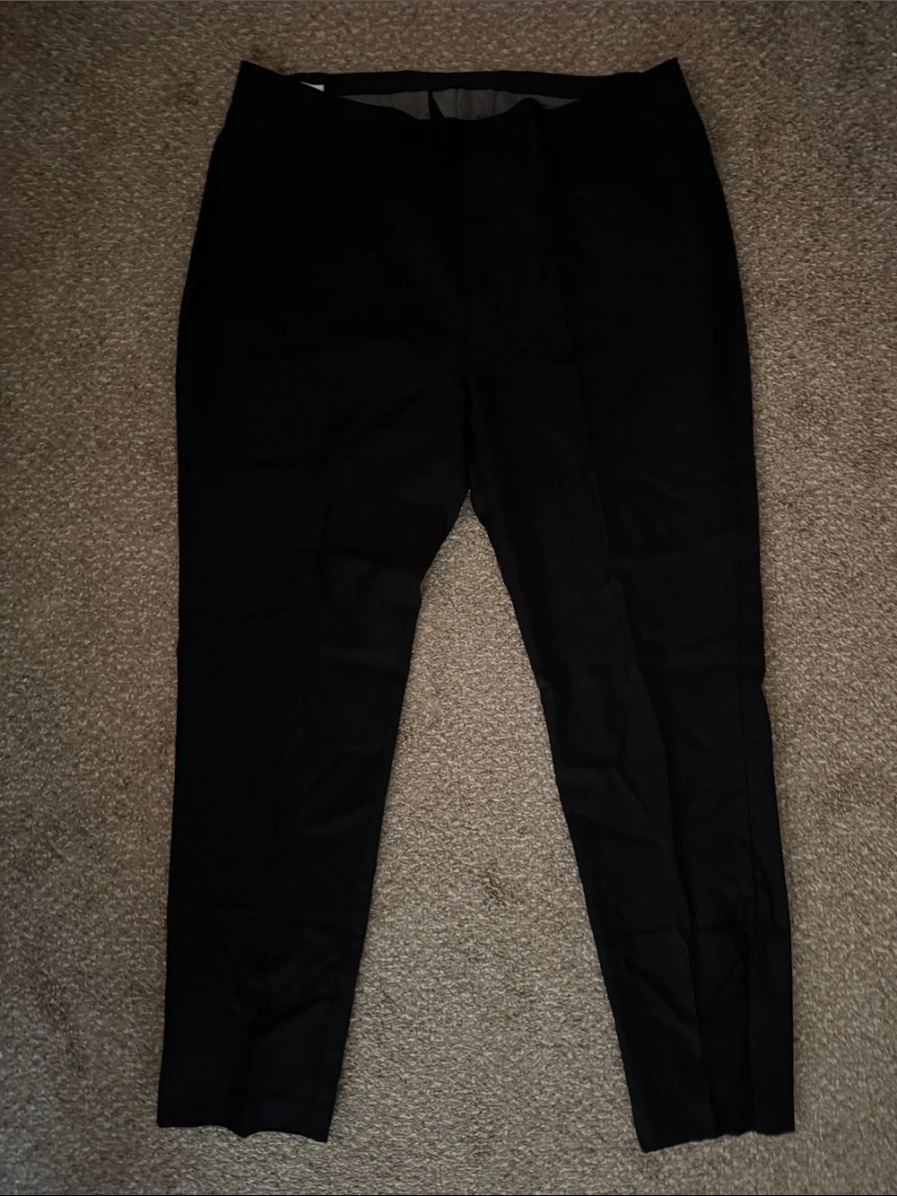 Calvin Klein Black Men's Two-Button Suit Jacket with Blue Tie